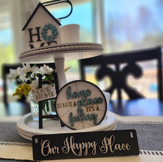 Spread Joy in Your Home with our Happy Home Shelf Sitter Insert (Insert Only)