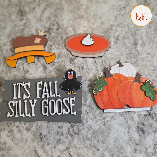 It's Fall Silly Goose Outfit | Interchangeable Mini Goose Clothes | Laser Cut Autumn Decor (outfit only)