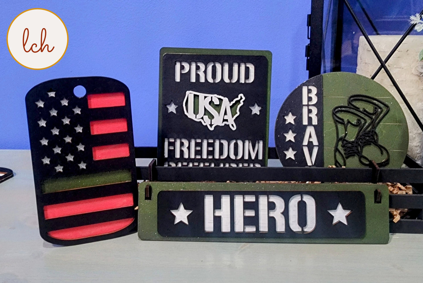 Hand-Painted Military Hero - Laser-Cut Birch Shelf Sitter Insert (Insert Only)