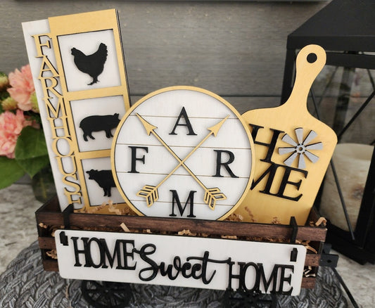 Rustic Charm Shelf Sitter: Handcrafted Farm Home Insert for Cozy Country Décor (Insert Only)