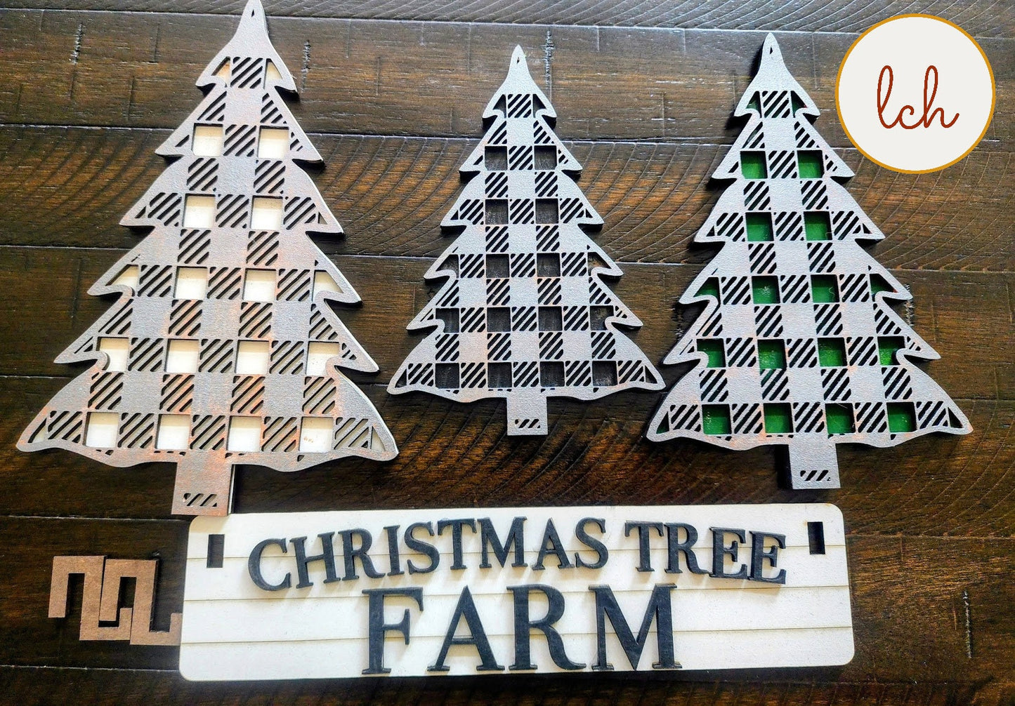 Charming Wooden Laser-Cut & Hand-Painted Christmas Tree Shelf Sitter Inserts (Inserts Only)