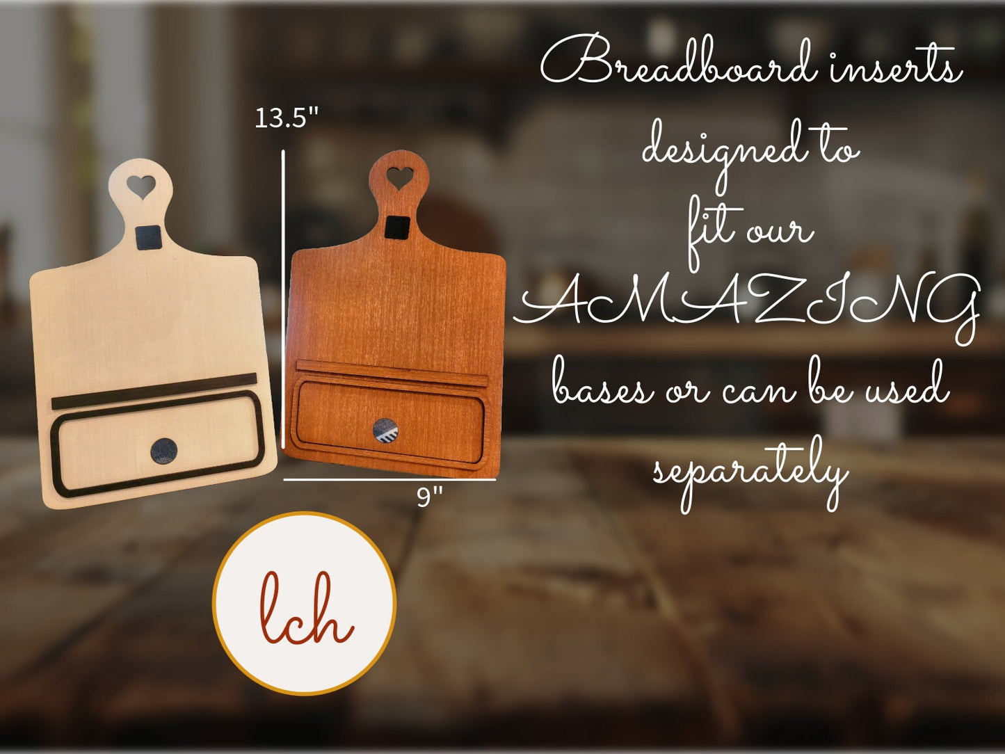 Interchangeable wooden Breadboard Stands - Laser Cut, Hand Painted, Ready-to-Use, Celebrate Every Occasion (inserts sold separately)