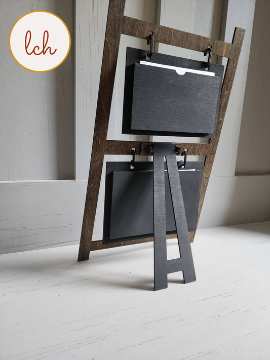 Seasonal Splendor: A Transforming Photo Frame Ladder for Cherished Memories (seasonal hangers sold separately)