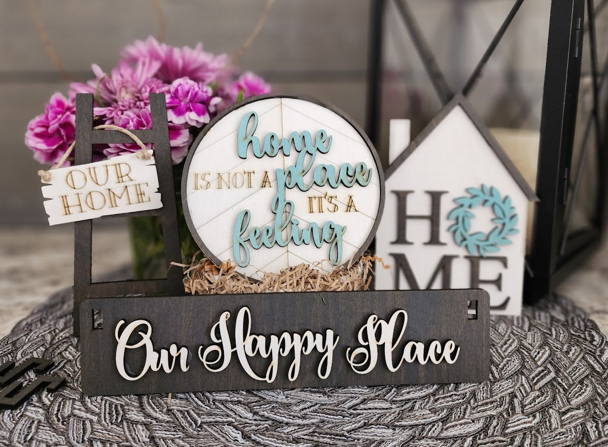 Spread Joy in Your Home with our Happy Home Shelf Sitter Insert (Insert Only)