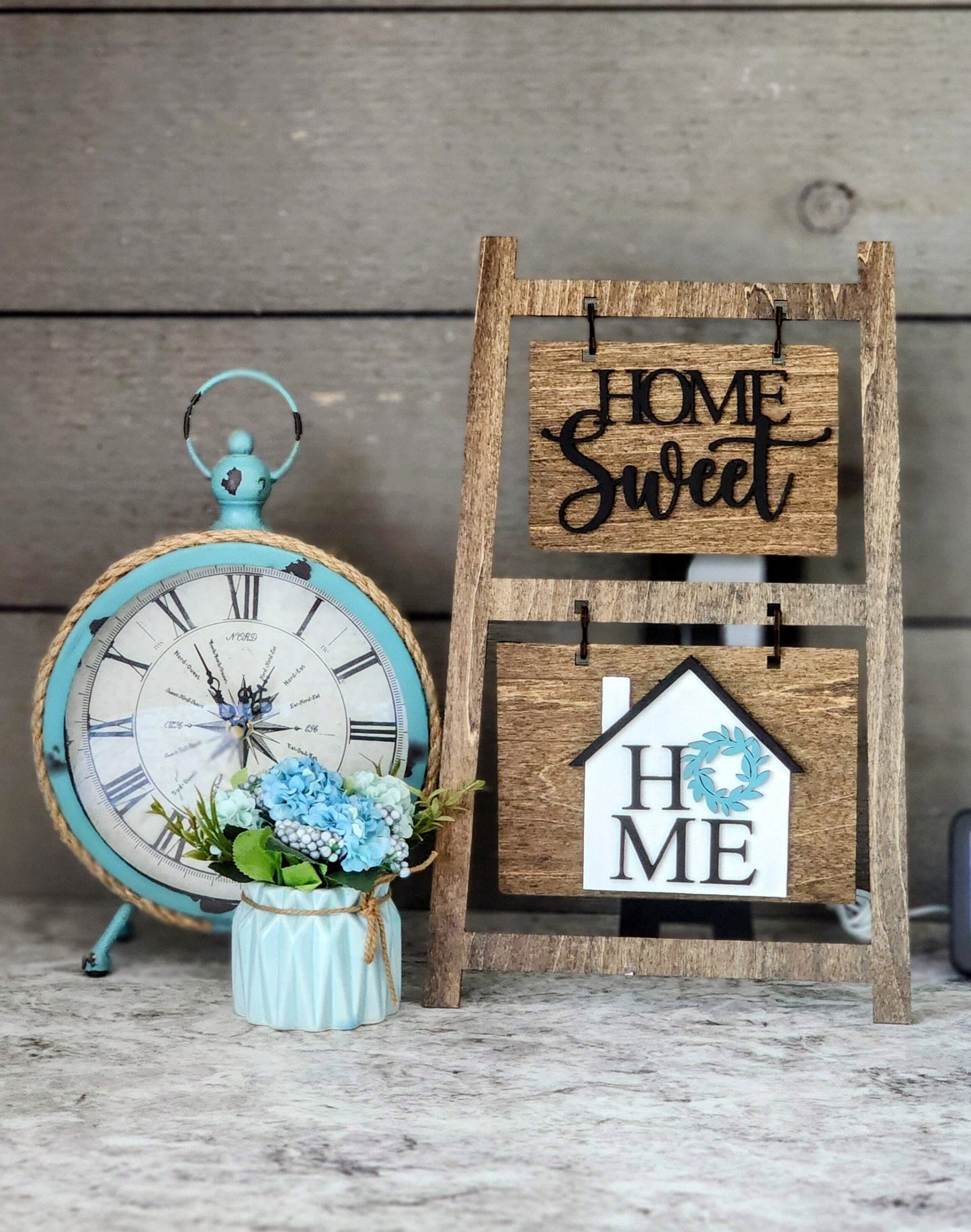 Seasonal Splendor: A Transforming Photo Frame Ladder for Cherished Memories (seasonal hangers sold separately)