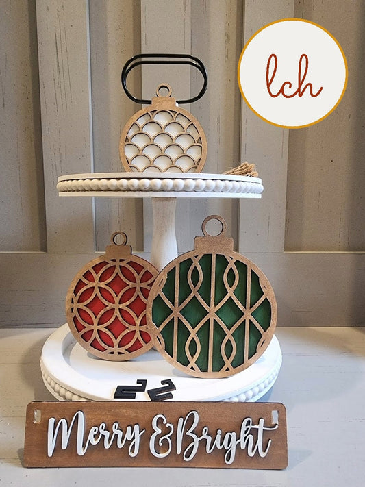 Artisanal Laser-Cut Christmas Ornament Interchangeable Shelf Sitter Inserts – Festive Hand-Painted Decorations for Every Season!