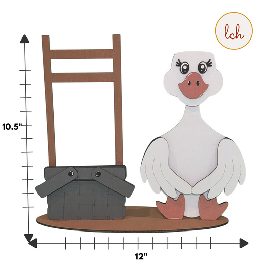 Interchangeable Goose Base | Wooden Laser Cut Porch Goose | Hand Painted Seasonal Decor Stand | Base Only