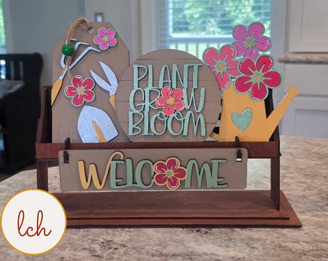 Plant Grow Bloom Spring Wagon/Shelf Sitter Insert (Insert Only)