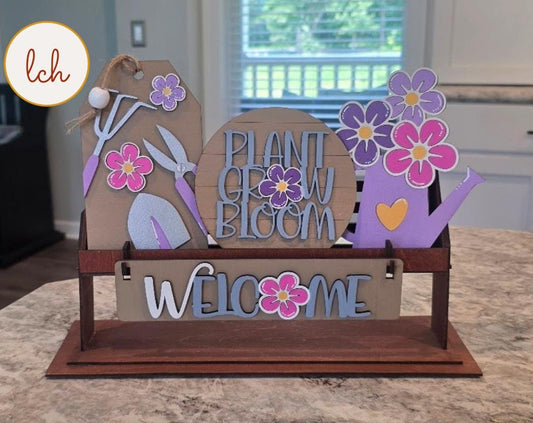 Plant Grow Bloom Spring Wagon/Shelf Sitter Insert (Insert Only)