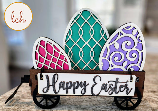 Handcrafted Wooden Easter Egg Shelf Sitter Inserts - Laser Cut & Hand Painted - Interchangeable Spring Decor (insert only)