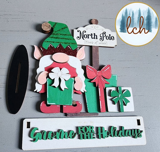 Gnome For The Holidays Interchangeable 'Elf Sitter Insert - Christmas Elf Decor - Festive Holiday Home Accent (Insert Only)"