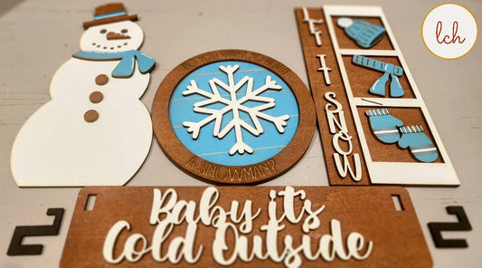 Charming Snowman Interchangeable Shelf Sitter Inserts: Baby, It's Cold Outside!