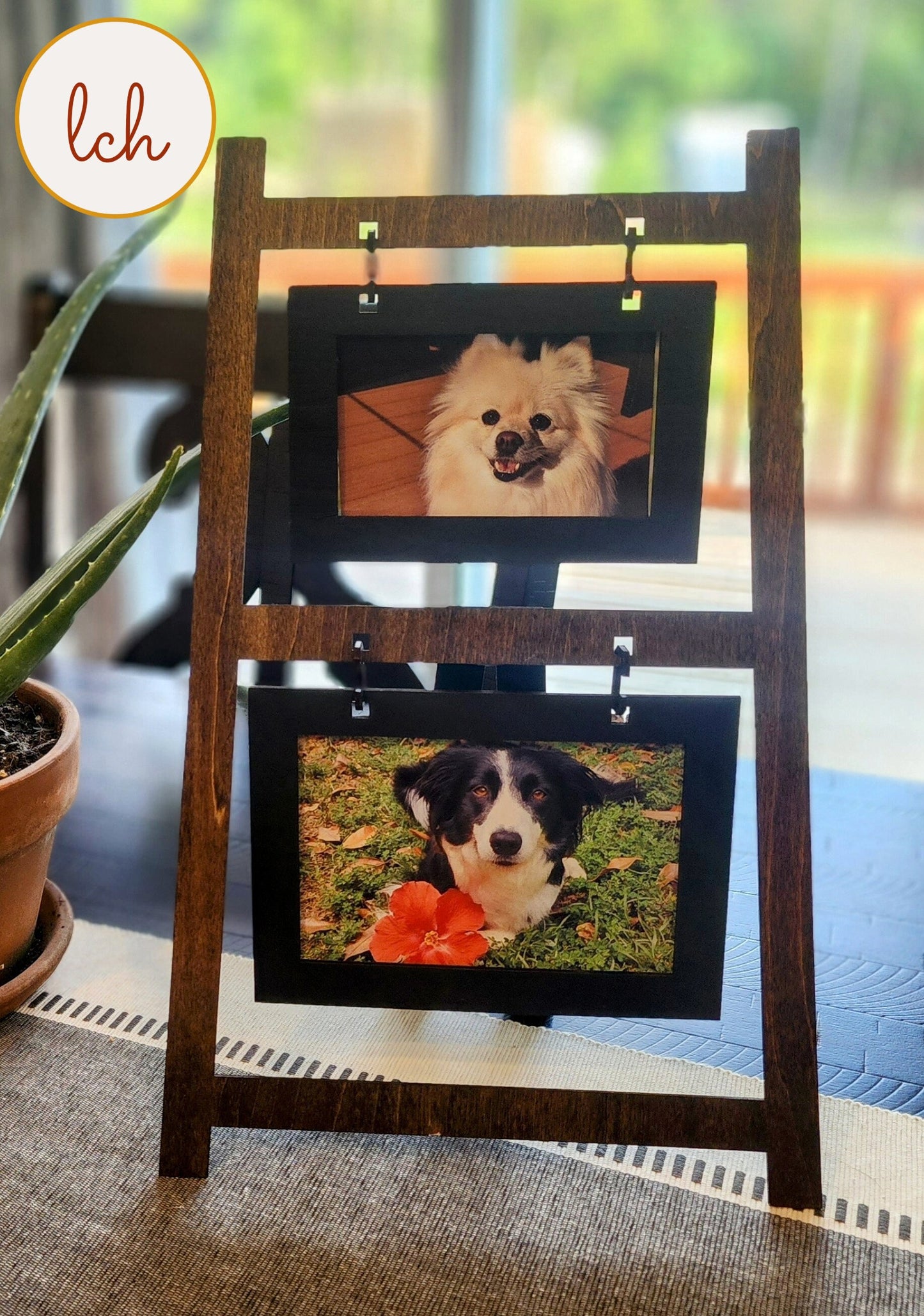 Seasonal Splendor: A Transforming Photo Frame Ladder for Cherished Memories (seasonal hangers sold separately)