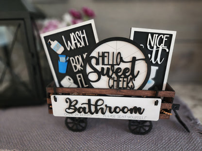 Splashy Shelf Sitter: Adorable Bathroom-themed Insert for Your Home Décor (Insert Only)
