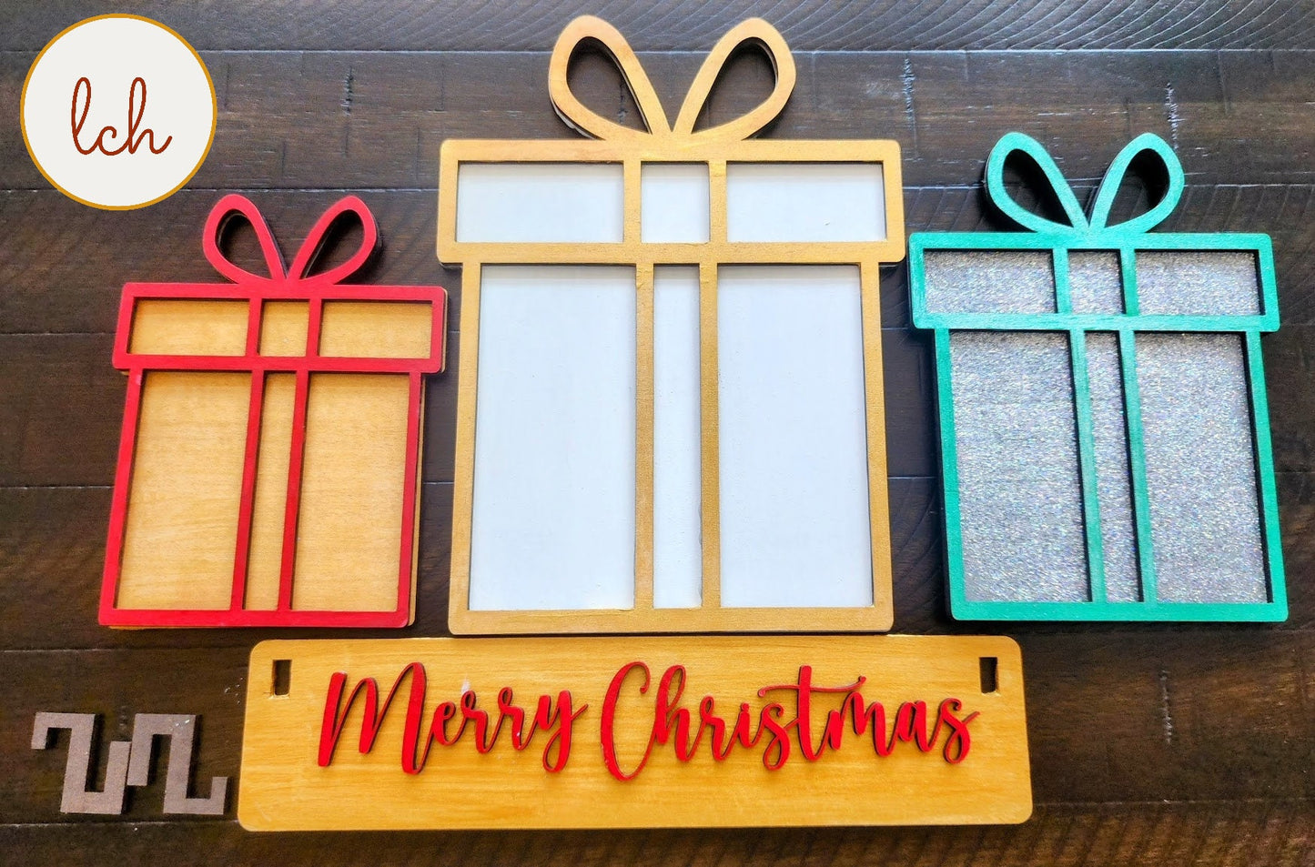 Artisanal Laser-Cut & Hand-Painted Christmas Present Shelf Sitter Inserts – Holiday Cheer for Your Home! (Inserts Only)