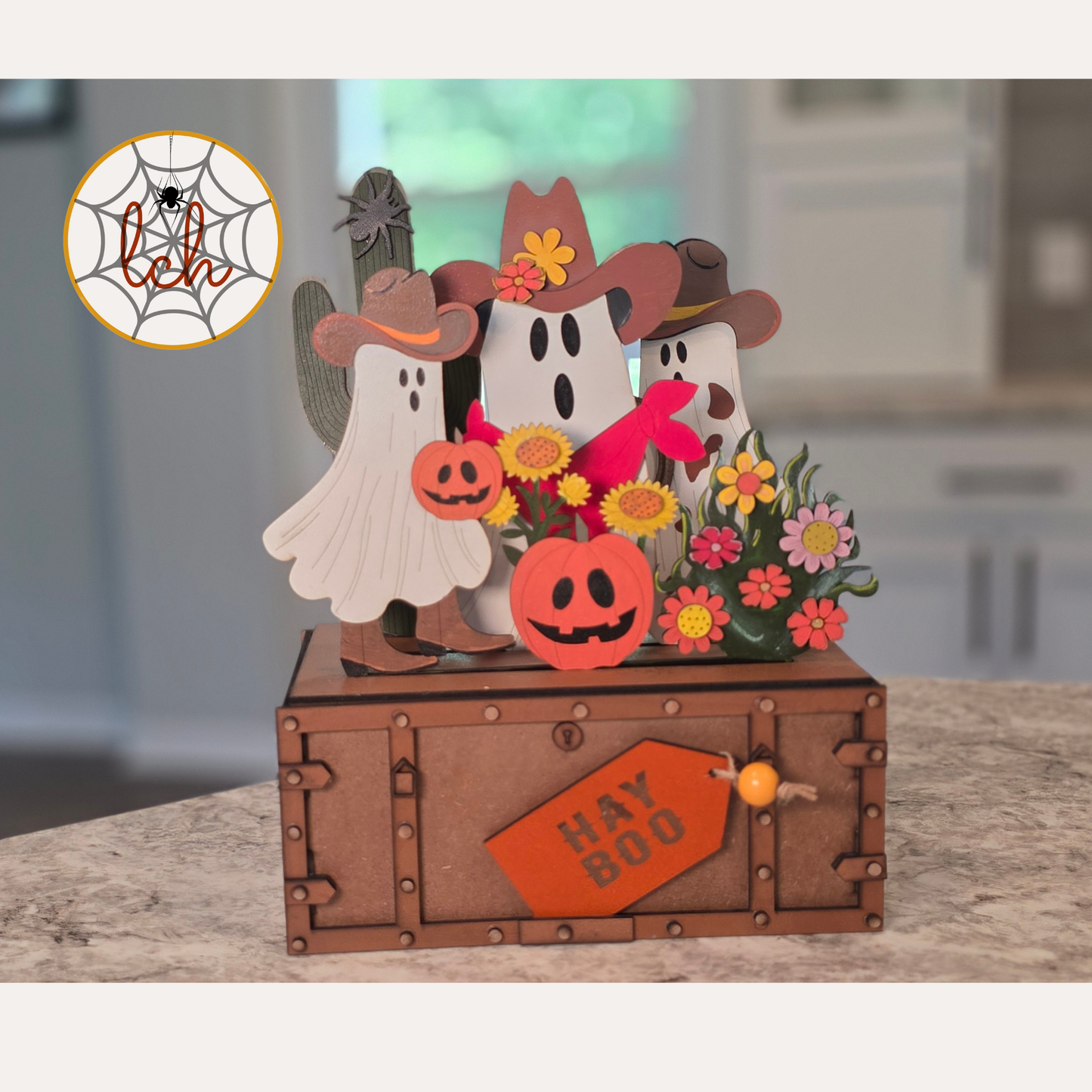 Cowboy Ghosts Halloween Insert for Trunk & Farmhouse Crate Bases
