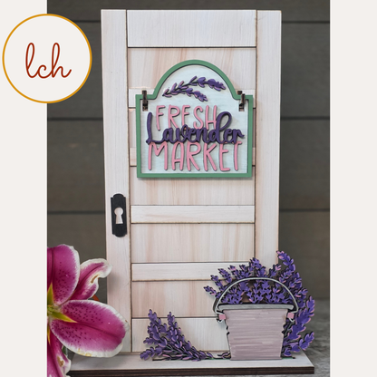 Lavender Fresh Market Summer Signpost & Door Insert – Mini Laser‑Cut Wooden Decor (insert only)