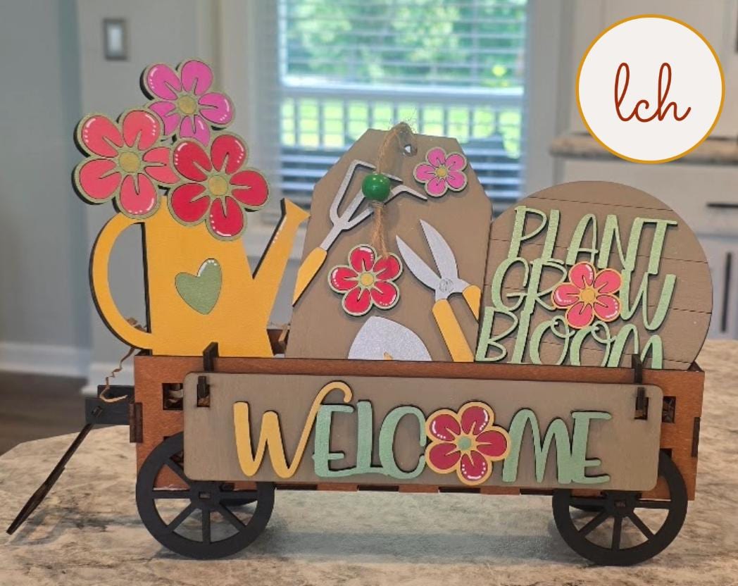 Plant Grow Bloom Spring Wagon/Shelf Sitter Insert (Insert Only)