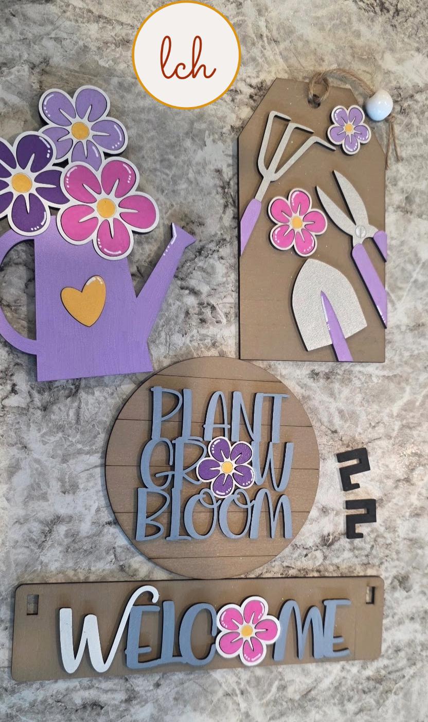 Plant Grow Bloom Spring Wagon/Shelf Sitter Insert (Insert Only)