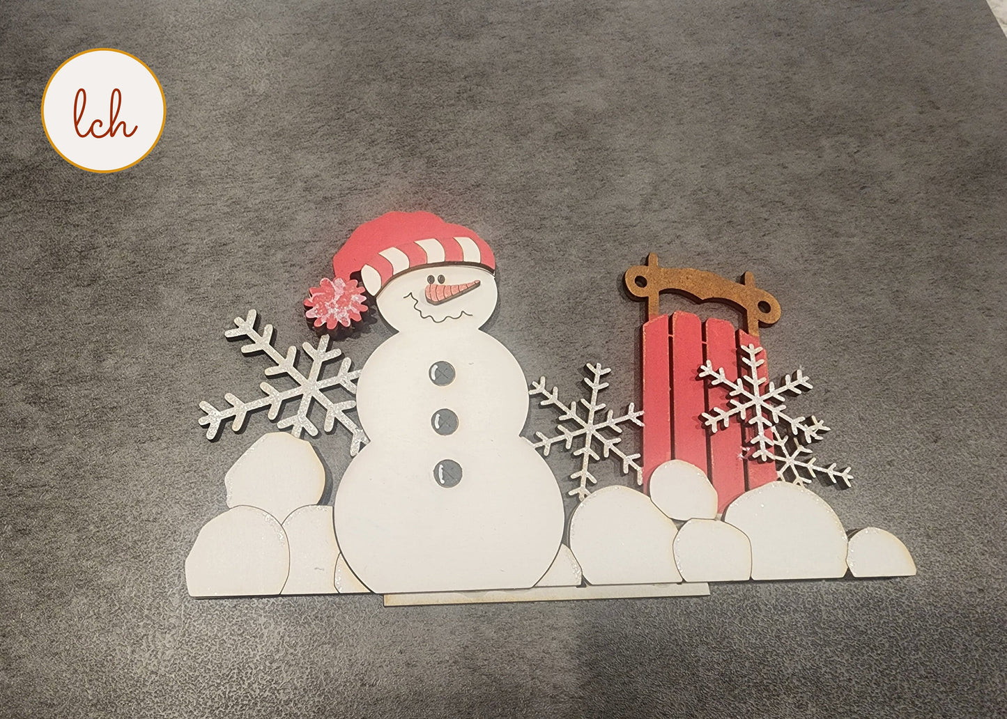 Snowman Winter Lantern Insert (Insert Only)