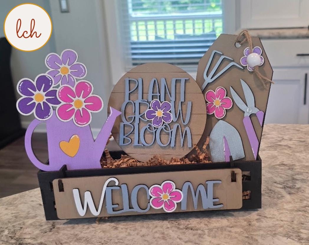 Plant Grow Bloom Spring Wagon/Shelf Sitter Insert (Insert Only)