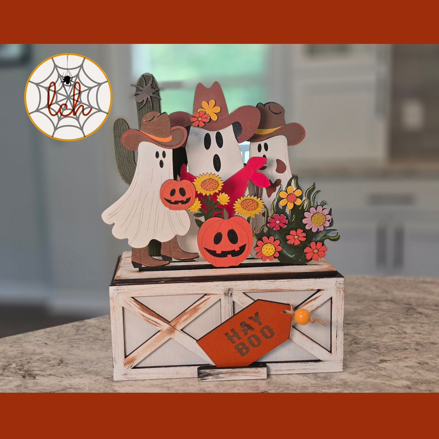 Cowboy Ghosts Halloween Insert for Trunk & Farmhouse Crate Bases