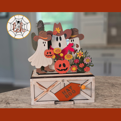 Cowboy Ghosts Halloween Insert for Trunk & Farmhouse Crate Bases