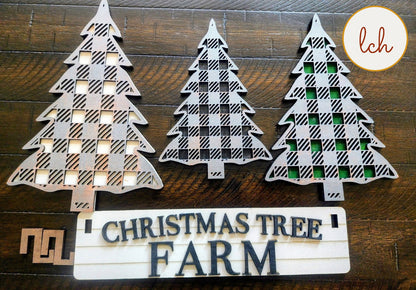 Charming Wooden Laser-Cut & Hand-Painted Christmas Tree Shelf Sitter Inserts (Inserts Only)