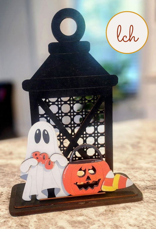 Boo Ghost & Pumpkin Halloween Lantern Insert (Insert Only)