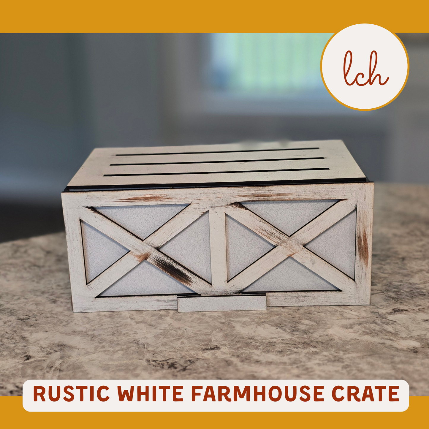 Trunk & Farmhouse Crate Interchangeable Base – Wooden Laser‑Cut, Hand‑Painted Seasonal Base (base only)