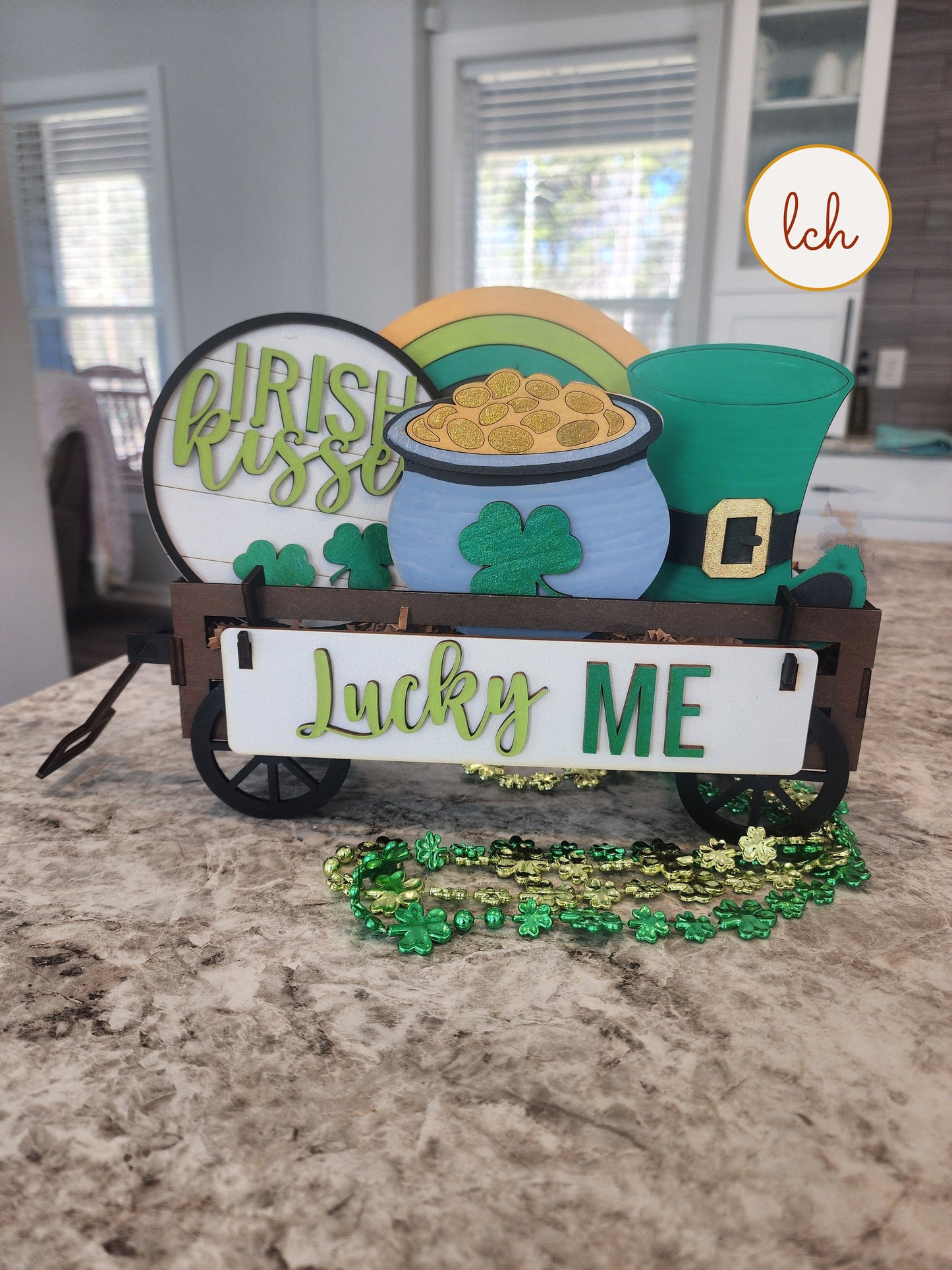 Hand-painted Wooden Lucky Me St. Patrick's Day Shelf Sitter Inserts - Laser Cut Interchangeable Decor for Your Festive Home!