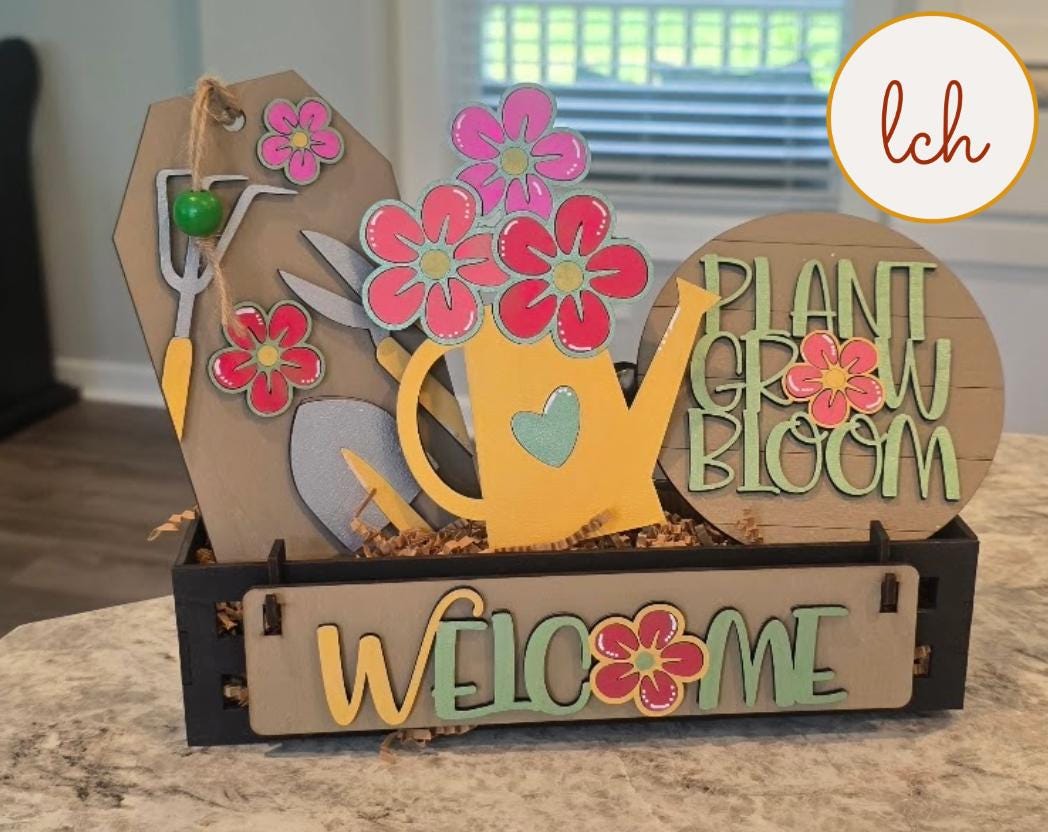 Plant Grow Bloom Spring Wagon/Shelf Sitter Insert (Insert Only)