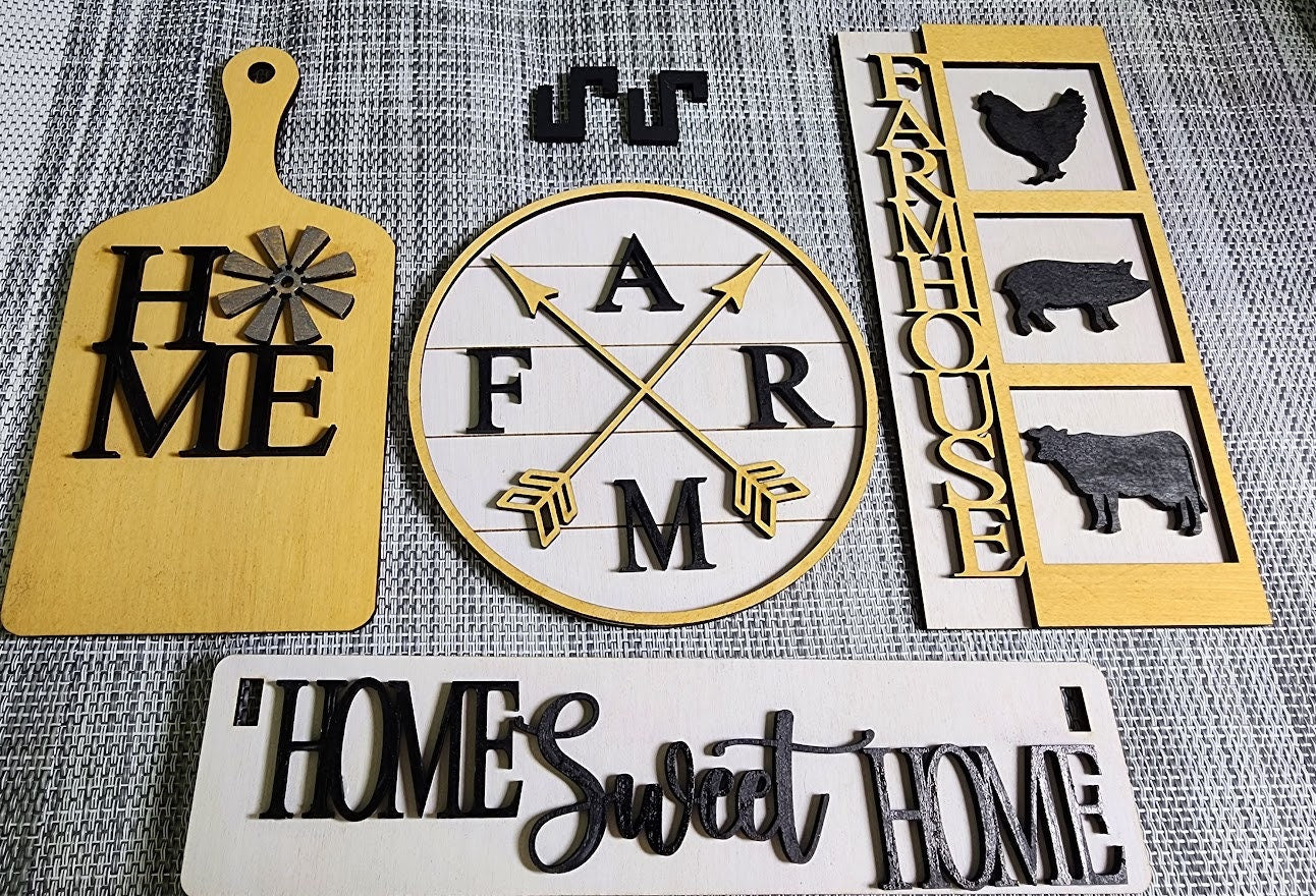 Rustic Charm Shelf Sitter: Handcrafted Farm Home Insert for Cozy Country Décor (Insert Only)