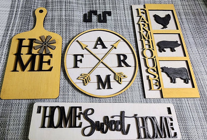 Rustic Charm Shelf Sitter: Handcrafted Farm Home Insert for Cozy Country Décor (Insert Only)