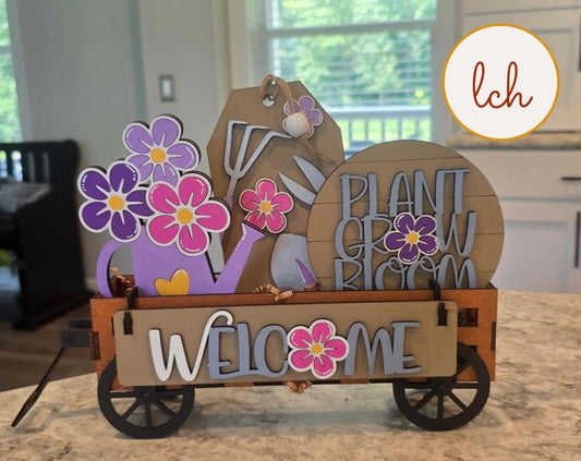 Plant Grow Bloom Spring Wagon/Shelf Sitter Insert (Insert Only)