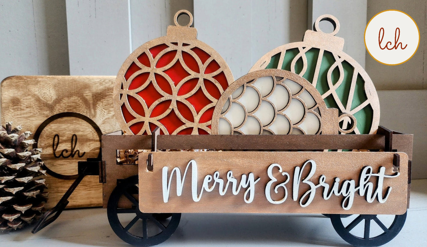 Artisanal Laser-Cut Christmas Ornament Interchangeable Shelf Sitter Inserts – Festive Hand-Painted Decorations for Every Season!