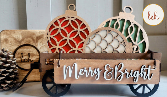 Artisanal Laser-Cut Christmas Ornament Interchangeable Shelf Sitter Inserts – Festive Hand-Painted Decorations for Every Season!