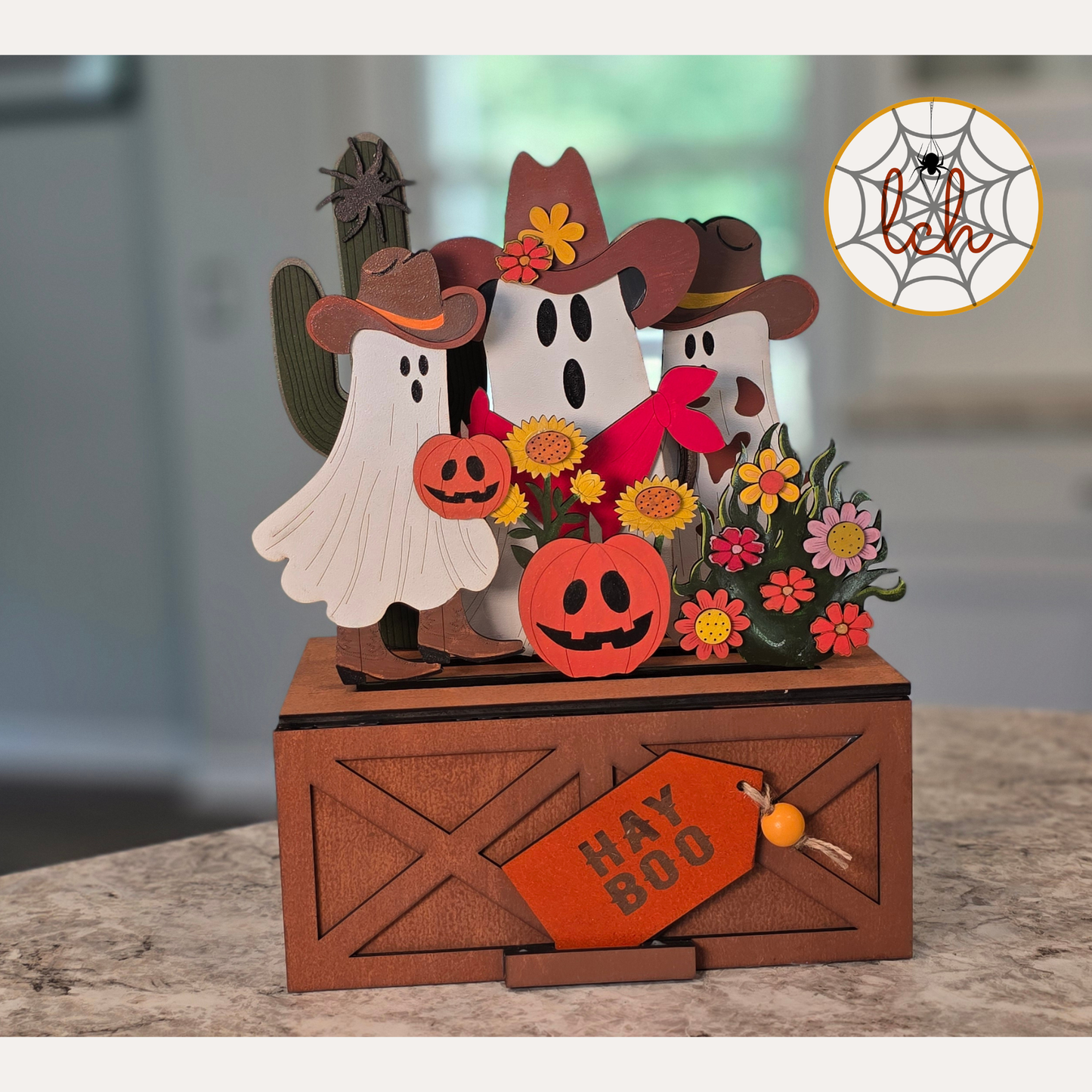 Cowboy Ghosts Halloween Insert for Trunk & Farmhouse Crate Bases