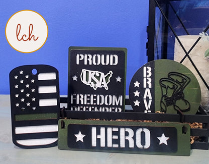 Hand-Painted Military Hero - Laser-Cut Birch Shelf Sitter Insert (Insert Only)