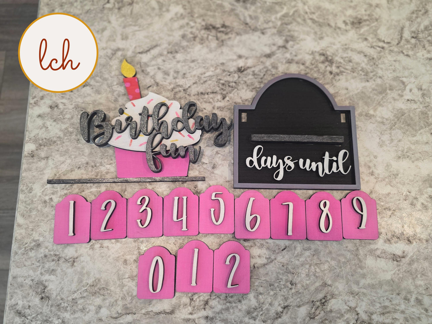 Laser Cut Hand-Painted Mini Countdown Days Until Birthday Signpost Insert (insert only)