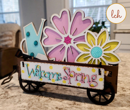 Welcome Spring in Style! Wooden Laser-Cut Interchangeable Shelf Sitter Inserts - Perfect for Refreshing Your Decor! (Inserts Only)