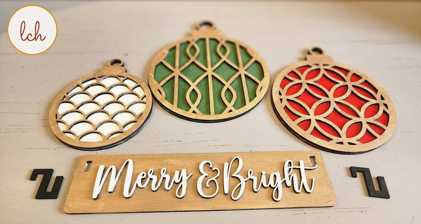Artisanal Laser-Cut Christmas Ornament Interchangeable Shelf Sitter Inserts – Festive Hand-Painted Decorations for Every Season!