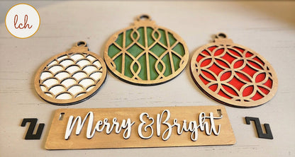 Artisanal Laser-Cut Christmas Ornament Interchangeable Shelf Sitter Inserts – Festive Hand-Painted Decorations for Every Season!