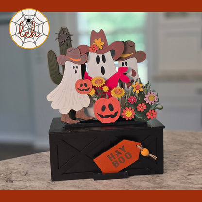 Cowboy Ghosts Halloween Insert for Trunk & Farmhouse Crate Bases