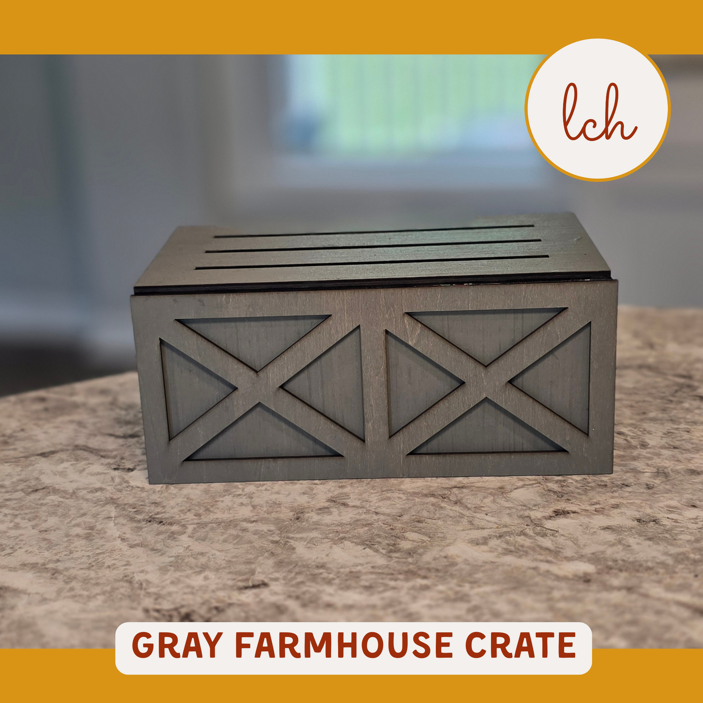 Trunk & Farmhouse Crate Interchangeable Base – Wooden Laser‑Cut, Hand‑Painted Seasonal Base (base only)