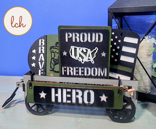 Hand-Painted Military Hero - Laser-Cut Birch Shelf Sitter Insert (Insert Only)