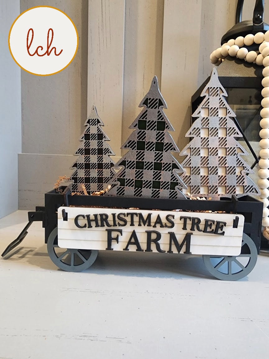 Charming Wooden Laser-Cut & Hand-Painted Christmas Tree Shelf Sitter Inserts (Inserts Only)