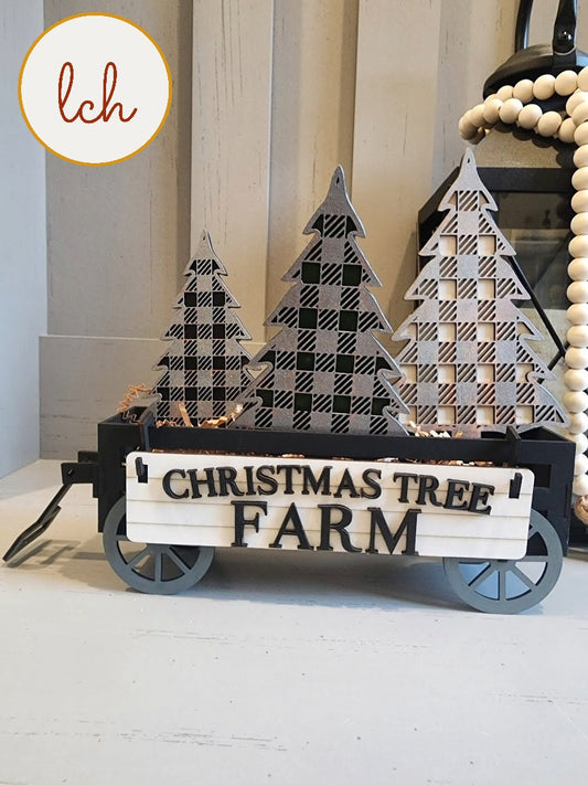 Charming Wooden Laser-Cut & Hand-Painted Christmas Tree Shelf Sitter Inserts (Inserts Only)