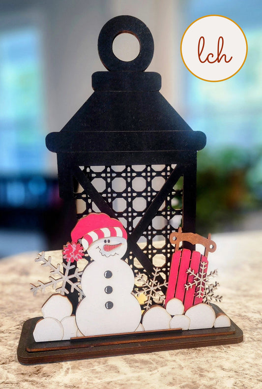 Snowman Winter Lantern Insert (Insert Only)