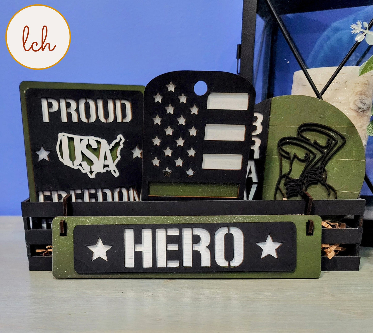 Hand-Painted Military Hero - Laser-Cut Birch Shelf Sitter Insert (Insert Only)